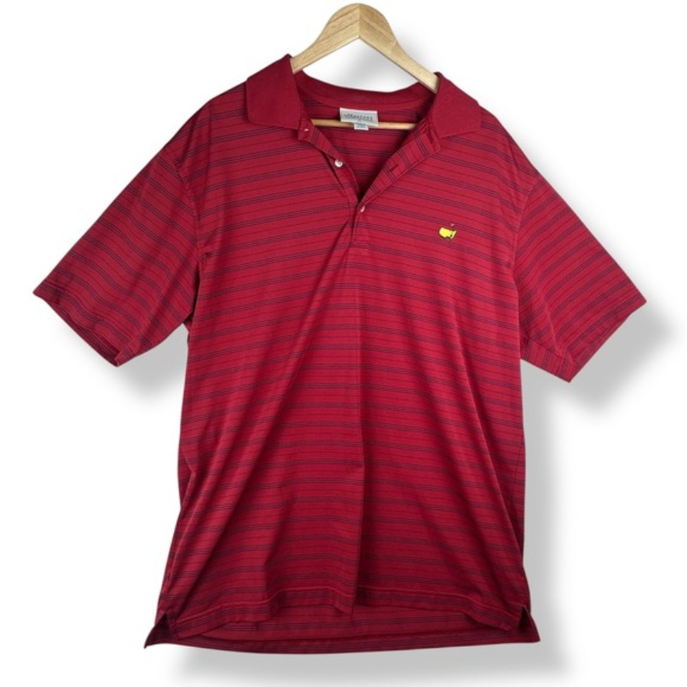 Masters Golf Augusta National Red Stripe Polo Mens Size‎ XL Performance Preppy